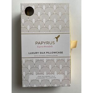 PAPYRUS Luxury Silk Standard Pillowcase 100% Mulberry Silk Silver Zipper Closure